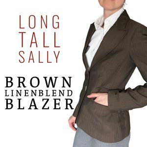 TALL Long Tall Sally UK Linen Blend Blazer Sz UK 10 (US 6)